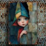 CIFbuy 1pc Vintage Fairy-Tale Elf Metal Wall Art, Blue Pink Hair Green Hat Iron Sign, 8x12 Inch Mica-Like Texture 2D Flat Decor For Roo TikTok, TikTok, Sign Self-pickup Logiopics - Image 3