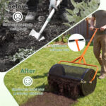 24" Lawn Topdressing Spreader with 0.75"×0.5" Mesh, Compost Spreader for Soil Sand Fertilizer Orange - Image 8