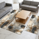 Three-piece kitchen rug set, non-slip and washable, abstract pattern kitchen hallway rug, soft and comfortable, suitable for sinks, floors, entrances, hallways and bathrooms. - Image 8
