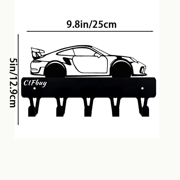 CIFbuy1-Piece Dazzling Racing Car Metal Key Holder: Artistic Wall-Mounted Hook with Ornamental Design | Key Chain Accessory & Decorative Sculpture.Key Hooks(TikTok/temu self-pickup orders)
