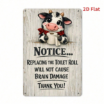 CIFbuy Funny Toilet Paper Metal Sign, Vintage Rustic Bathroom Wall Decor, Waterproof Anti-Rust Iron Plaque, Creative 2D Flat Printed Re TikTok, TikTok, proof Anti-Rust Iron Plaque Self-pickup Logiopics - Image 2