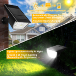 Solar Powered Outdoor Spotlight 32 High Brightness LED 800LM Output, Day Night Auto Switch 3 Brightness Levels Adjustable Panel Two Installation Methods ABS Housing for Yard Patio Path Garage Driveway - Image 5