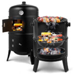 80*41*48cm Iron Spray Smoker Carbon Grill Black - Image 11