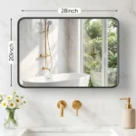 Anti-Fog Bathroom Wall Mirror – 20" x 28" Shatterproof Mirror with Rectangular Metal Frame, Black (Shipment from Walmart) - Image 3