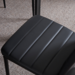 4pcs Elegant Assembled Stripping Texture High Backrest Dining Chairs Black Replace encoding 13028198-18410366 - Image 40