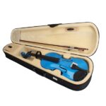 New 4/4 Acoustic Violin Case Bow Rosin Dark Blue - Image 6
