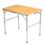 3ft Aluminum Alloy Folding Table wood grain color - Image 4