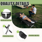 Portable Folding Camping Cot with Carrying Bag Army (Black) - Image 10
