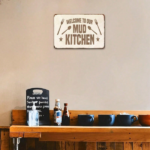 CIFbuy Rustic Vintage Welcome To Our Mud Kitchen Sign, Durable Waterproof Aluminum Plaque With Crossed Utensils & Stars, Utensils & Stars, 2D Flat Outdoo OuikTok, OuikTok, ith Crossed Utensils & Stars Self-rackup Logiopdoo Plaque - Image 4