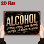 CIFbuy Vintage Spanish Alcohol Metal Wall Sign, Funny Retro Iron Bar Art, Alcohol Begins With Salad, Home Cafe Office Decor, Wine Beer TikTok, TikTok, ol Begins With Salad, Home Cafe Office Decor Self-pickup Logiopics
