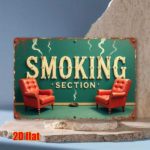 CIFbuy 1pc Vintage Teal & White Metal Smoking Area Sign" Sign, Nostalgic Distressed 2D Flat Wall Art, Wall Art, Waterproof Decorative Signage For Home Smoking Area SikTok, Smoking Area SikTok, t Self-pickup Logiopics - Image 3