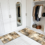 Three-piece kitchen rug set, non-slip and washable, abstract pattern kitchen hallway rug, soft and comfortable, suitable for sinks, floors, entrances, hallways and bathrooms. - Image 6