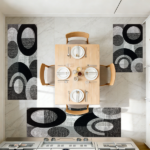 Three-piece kitchen rug set, non-slip and washable, abstract pattern kitchen hallway rug, soft and comfortable, suitable for sinks, floors, entrances, hallways and bathrooms. - Image 12