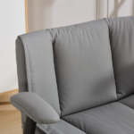 Cross Legged Chair with Flip-Up Armrests Leather, Cross Legged Office Chair on Wheels, Comfy Swivel Chair with Wide Seat for Home Office, Vanity, Ergonomic Desk Chair Adjustable, Grey - Image 12
