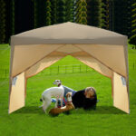 3 x 3m Two Doors & Two Windows Practical Waterproof Right-Angle Folding Tent Khaki - Image 33