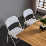 Old Code 33292149 4pcs Elegant Foldable Iron & PVC Chairs for Convention & Exhibition White - Image 34