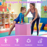 Octagon Tumbling Mat, Gymnastics Training Mat for Backbends Somersaults, Pink & Purple Artificial Leather Foam Mat - Image 8