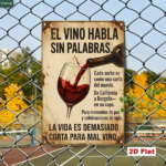 CIFbuy Vintage Spanish Red Wine Metal Sign 7.87x11.81in" Wine Glass Tin Plaque Rustic, Wall Decor Silent Quotes 2D Flat Iron 7.87x11.8ikTok, 7.87x11.8ikTok, t Self-pickup Logiopics