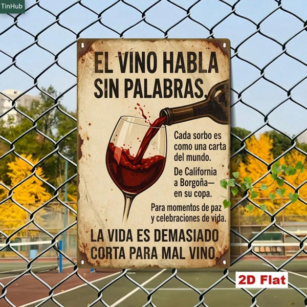 8b85f74b-b303-4647-9b4f-0b6d42bf168b.png CIFbuy Vintage Spanish Red Wine Metal Sign 7.87x11.81in" Wine Glass Tin Plaque Rustic, Wall Decor Silent Quotes 2D Flat Iron 7.87x11.8ikTok, 7.87x11.8ikTok, t Self-pickup Logiopics - Image 1