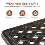 Cast Aluminum Outdoor Side Table, Anti-Rust Outdoor Square End Table, Patio Coffee Bistro Table for Indoor Garden Porch Balcony, Antique Bronze - Image 10