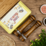 2pcs 8-inch wooden manual pepper grinder with adjustable roughness, kitchen seasoning tool, high-end texture for home use, holiday gift recommendation - Image 5