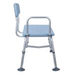 Medical Bathroom Safety Shower Tub Aluminium Alloy Bath Chair Transfer Bench with Back & Handle Blue - Image 6