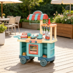 Kids Kitchen Food Stand – with Play Food, Cashier Register, for 3-6Y Kids Grocery Store Pretend Play & Social Skill Training - Image 7