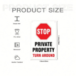 CIFbuy 1pc Metal Stop Private Property Sign 8x12in, Around Security Warning Notice, Contemporary Indoor Outdoor Wall Hanging Decor PropeikTok, PropeikTok, Self-Arckup Logiopcor - Image 2