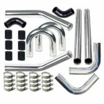 Universal 3" Inch Aluminum Intercooler Piping U-Pipe Kit+Coupler Black+T-Clamps - Image 10