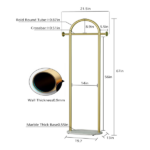 Clothing Rack, Golden Metal Freestanding Heavy Duty Clothes Rack with Marble Base, Multipurpose Garment Hanger for Bedroom, Hat, Scarf, Jacket - Image 2