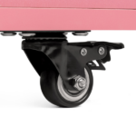 Nail Desk Folding Table, Pink MDF Manicure Station w/ 2 Drawers & 1 Door Cabinet for Nail Art Salon Home Beauty - Image 9