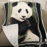 Soft Silk Touch Flannel with Sherpa Lined Throw 50"X60" Panda - Image 2