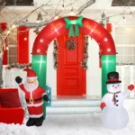 8ft with Santa Snowman 7 Lights Inflatable Festive Arch Decoration - Image 14