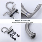 2-Handle 4-Inch Brushed Nickel Bathroom Faucet, Bathroom Vanity Sink Faucets with Pop-up Drain and Supply Hoses[Unable ship on weekends, TK/TEMU only for pickup, only TX10643 warehouse supports GOFO] - Image 9