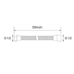 59 Inch Stainless Steel Shower Hose - Image 2