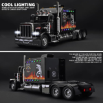 Semi Truck Toys for Boy Heavy Trucks,Metal Diecast Trucks Model Pull Back Cars with Light and Sound,Truck and Trailer Toys for Boys,Toy Trucks for Boys Age 4-8 - Image 3