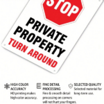 CIFbuy 1pc Metal Stop Private Property Sign 8x12in, Around Security Warning Notice, Contemporary Indoor Outdoor Wall Hanging Decor PropeikTok, PropeikTok, Self-Arckup Logiopcor - Image 5
