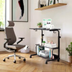 Black Wood Grain P2 15MM Particle Board with Melamine Coating Adjustable Computer Desk with 3 USB + 2 AC Outlets - Image 16