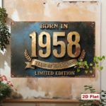 CIFbuy Vintage 1958 Metal Tin Sign, Retro 2D Flat Iron Plaque, Born In 1958 Years Of Greatness Limited Edition Quote, 7.87x11.81in Wall TikTok, TikTok, Wall Self-pickup Logiopics - Image 7