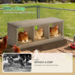 Nesting Boxes for Chickens, Wooden Chicken Nesting Box, Laying Eggs Nest Box for Chickens Hens Ducks, Gray, 3 Compartments - Image 11