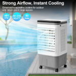 3 in 1 Portable Evaporative Cooler,720R,Indoor,Outdoor,461CFM Air Cooler with remote,Copper motor,5.28 Gal Water Tank & Scroll Casters, 4 Ice Packs,12H timer settings,Gray and White - Image 7