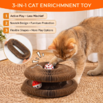 Kitty Curls Cat Toy - Foldable Accordion Cat Scratcher withBall - Magic Organ Cat Scratch Board for Interactive Play -Calming Features - Image 5