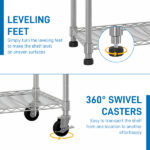 6-Tier disassembly and free assembly NSF-Certified Steel Wire Shelving with Wheels - Image 13