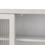 24.8"Glass Door Vintage Double Door Wall Cabinet with Three Tiers of Storage with Towel Rack, for Bathroom, Kitchen,Dining Room, White Washed - Image 2
