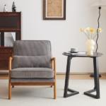 Low Arm Accent Chair - Light Gray Corduroy Upholstered Indoor Lounge Chair, Compact Single Seater with Sturdy Frame (330LBS Weight Capacity) - Image 28