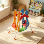 Kids Indoor Double Seats Swing – with Safety Belts, for 3-5Y Kids Vestibular Balance Training in Play Room & Living Room - Image 5