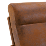 Same Code 28822889 High Back Solid Wood Armrest Backrest Iron Frame Bronzing Cloth Indoor Leisure Chair Orange - Image 9