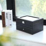 Watch Box 20 Mens Case Glass Top Display Organizer Lockable Black - Image 6