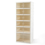 6-Tier Foldable Shoe Rack with Clear Doors, No-Tool Assembly Shoe Storage Organizer for Entryway Closet - Image 4