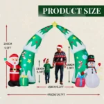 15FT Lighted Christmas Inflatable Archway, Inflatable Christmas Tree Arch with Santa and Snowman, Blow Up Yard Decorations with Built-in LED Lights for Holiday Party Front Yard Lawn Garden Decor - Image 4